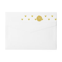 Gold Glitter Hearts with Monogram