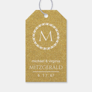 Gold Glitter Image 50th Wedding Anniversary Gift Tags