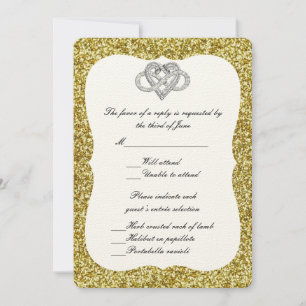 Gold Glitter Infinity Heart Response Card