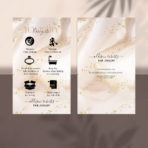 Gold glitter Jewellery Care  Business Card