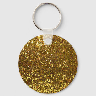 Gold Glitter Key Ring