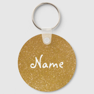 Gold glitter keychain with faux glimmers