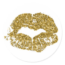 Gold Glitter Kisses