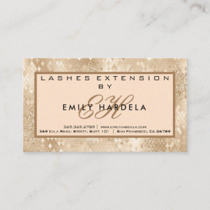 Gold Glitter Lashes  with Aftercare Instruction  Business Card