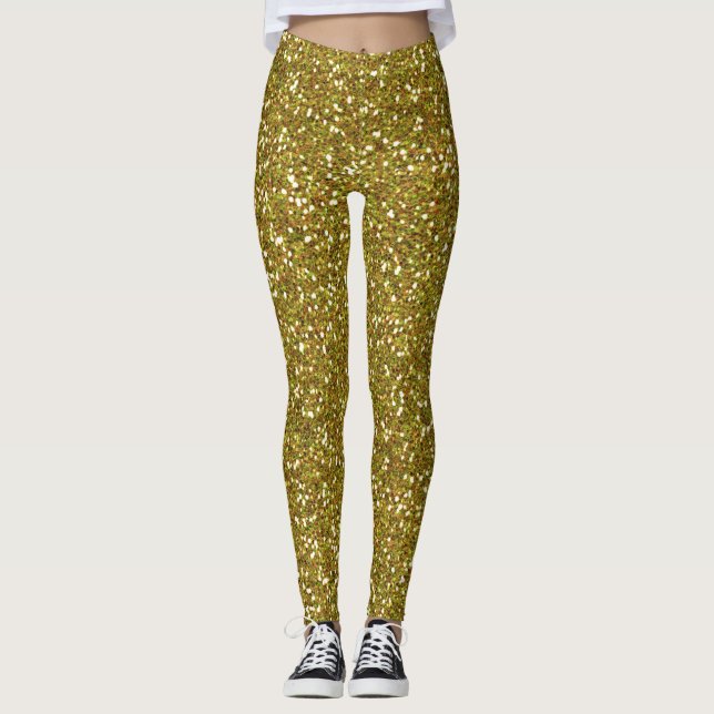 Gold Glitter Leggings (Front)