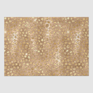 Gold Glitter Leopard Spots Metallic Animal Tissue Paper