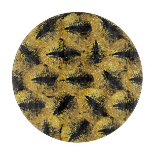 Gold Glitter Lips #2 Cutting Board