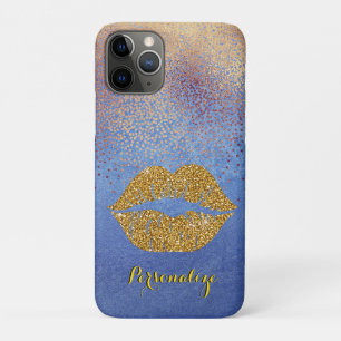 Gold Glitter Lips Sparkle Glam Personalized Case-Mate iPhone Case