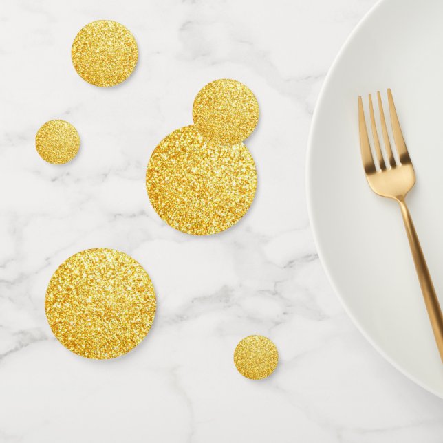 Gold Glitter Look Elegant Blank Modern Template Confetti (Group)