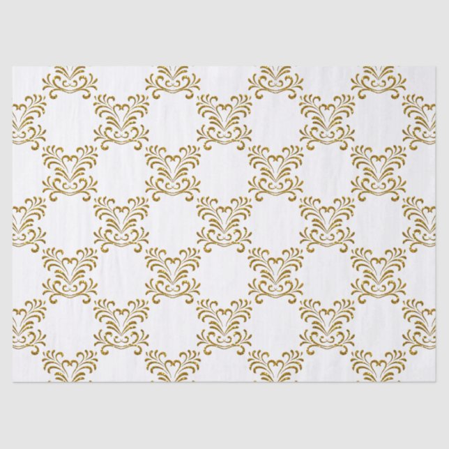 Gold Glitter Look Elegant Pattern Tissue Paper (Front)