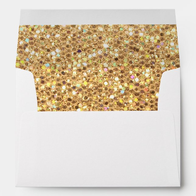Gold Glitter Look Envelope (Back (Bottom))