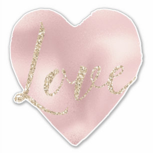 Gold Glitter Love Blush Pink Heart