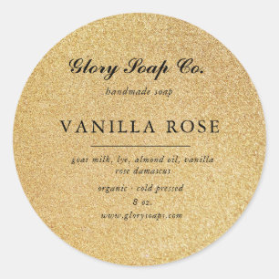 gold glitter luxurious soap bar sticker