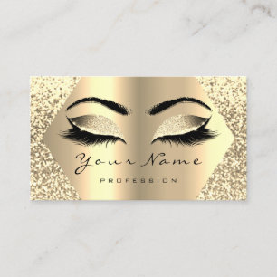 Gold Glitter Makeup Artist Eyelash Brow Influencer Business Card