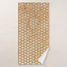 Gold Glitter Marble Mermaid Scales Pattern