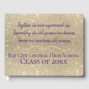 Gold Glitter Memories Quote Guest Book