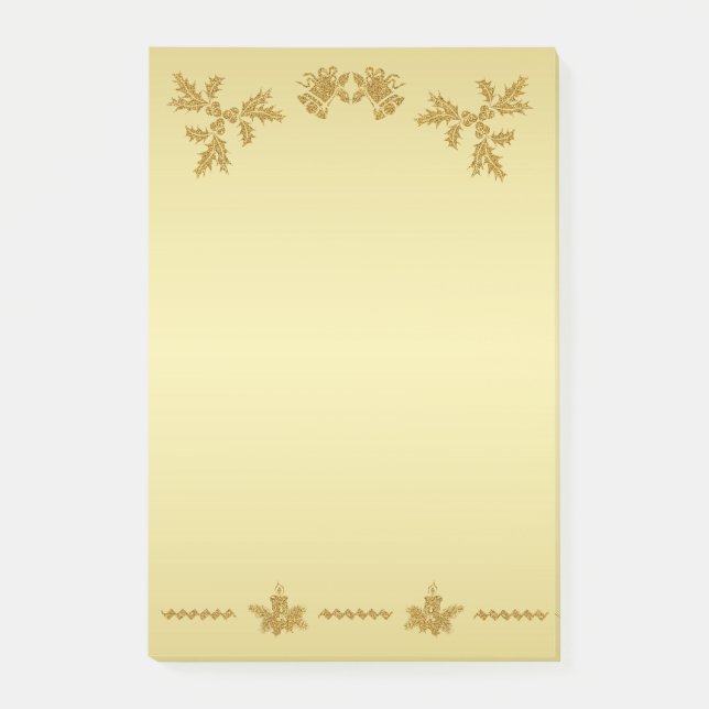 Gold Glitter Merry Christmas, Santa Claus on gold  Post-it Notes (Front)