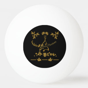 Gold Glitter Merry Christmas, Santa Claus Ping Pong Ball
