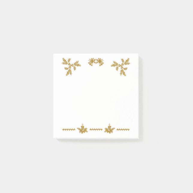 Gold Glitter Merry Christmas, Santa Claus Post-it Notes (Front)