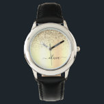 Gold Glitter Metal Monogram Glam Name<br><div class="desc">Gold Faux Foil Metallic Sparkle Glitter Brushed Metal Monogram Name Watch. This makes the perfect sweet 16 birthday,  wedding,  bridal shower,  anniversary,  baby shower or bachelorette party gift for someone that loves glam luxury and chic styles.</div>