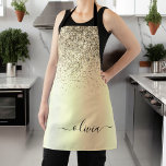 Gold Glitter Metal Monogram Glam Name Apron<br><div class="desc">Gold Faux Foil Metallic Sparkle Glitter Brushed Metal Monogram Name Apron. This makes the perfect sweet 16 birthday,  wedding,  bridal shower,  anniversary,  baby shower or bachelorette party gift for someone that loves glam luxury and chic styles.</div>