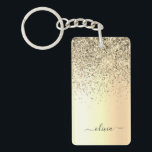 Gold Glitter Metal Monogram Glam Name Key Ring<br><div class="desc">Gold Faux Foil Metallic Sparkle Glitter Brushed Metal Monogram Name Keychain. This makes the perfect sweet 16 birthday,  wedding,  bridal shower,  anniversary,  baby shower or bachelorette party gift for someone that loves glam luxury and chic styles.</div>
