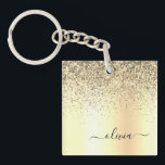 Gold Glitter Metal Monogram Glam Name Key Ring<br><div class="desc">Gold Faux Foil Metallic Sparkle Glitter Brushed Metal Monogram Name Keychain. This makes the perfect sweet 16 birthday,  wedding,  bridal shower,  anniversary,  baby shower or bachelorette party gift for someone that loves glam luxury and chic styles.</div>