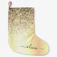 Gold Glitter Metal Monogram Glam Name