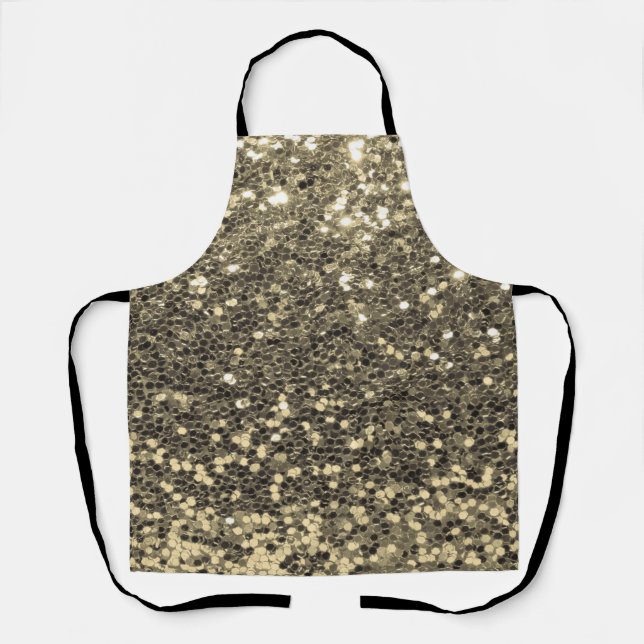 Gold Glitter Metallic Chic Bling Modern Apron (Front)
