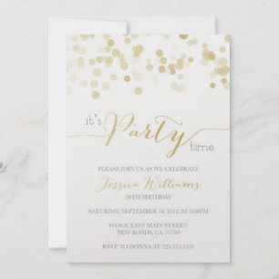 Gold Glitter Metallic Sample Invitation
