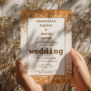 Gold Glitter Modern Wedding Invitation