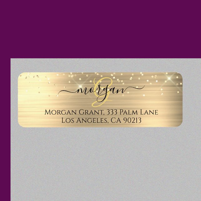 Gold Glitter & Monogram, Black Script Name, Vs 2 (Creator Uploaded)