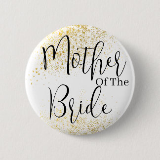 Gold Glitter Mother of bride wedding  Button