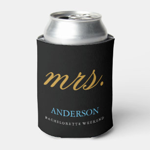 Gold Glitter Mrs. Bachelorette Can Cooler
