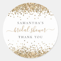 Gold Glitter Name Bridal Shower Thank You