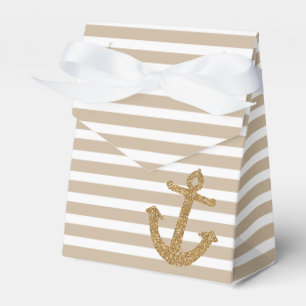 Gold Glitter Nautical Anchor Favour Box