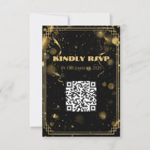 Gold Glitter New Year’s Eve RSVP Card Elegant