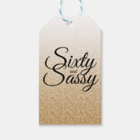 Gold Glitter Ombre 60 and Sassy 60th Birthday