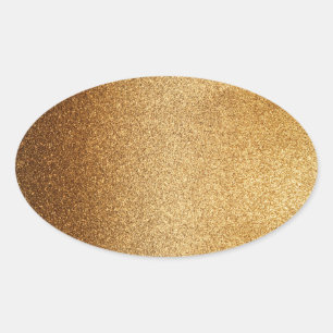 Gold Glitter Oval Sticker