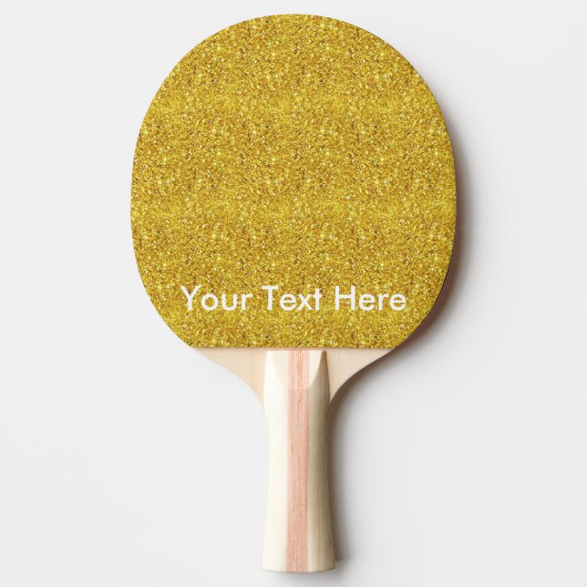 Gold glitter paddle with personalised custom text (Front)