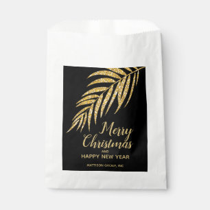 Gold Glitter Palm Christmas Holiday Favour Bags