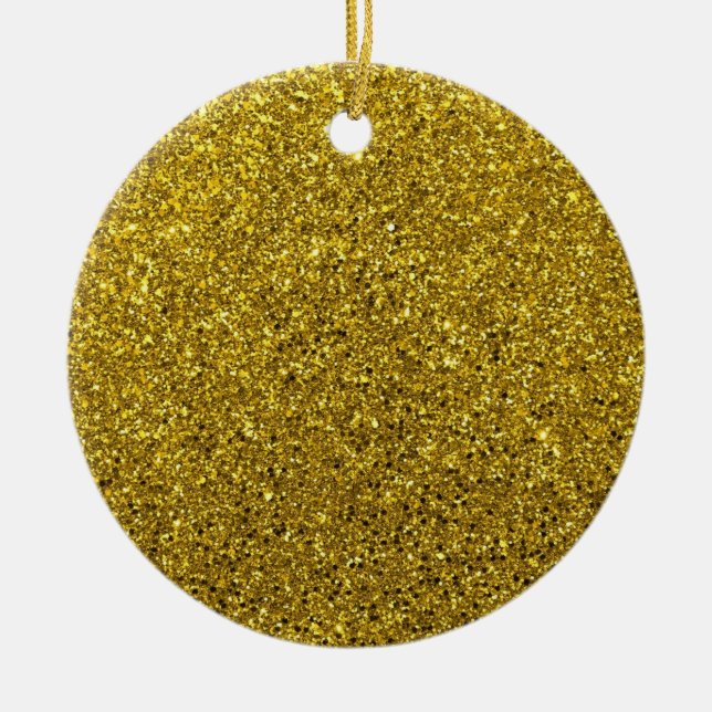Gold Glitter Pattern Ceramic Tree Decoration (Front)
