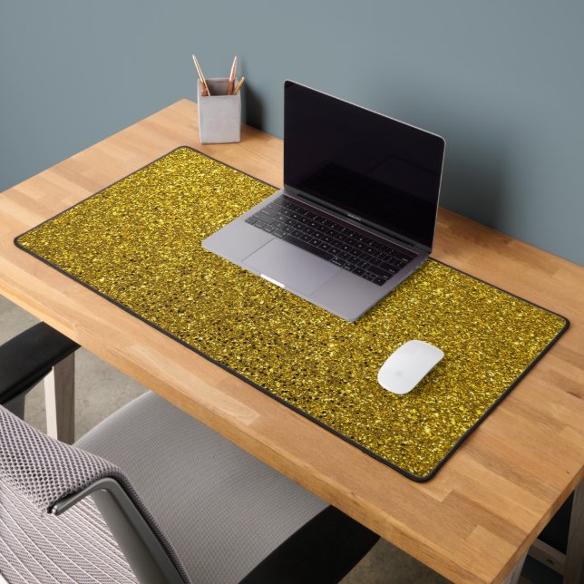 Gold Glitter Pattern Desk Mat (Office 2)