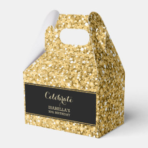 Gold Glitter Pattern Favour Box