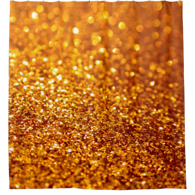 Gold Glitter Pattern Shower Curtain (Front)
