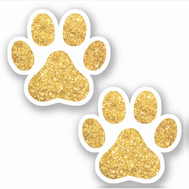 Gold Glitter Paw Prints Pet Lover (Front)