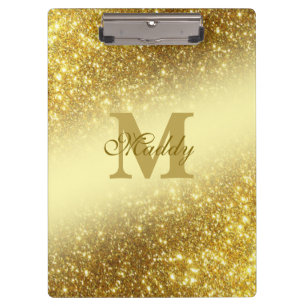 gold glitter personalized clipboard