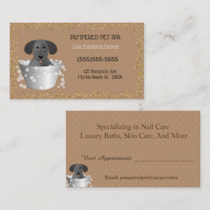 Gold Glitter Pet Bathing and Grooming Appointment