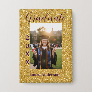 Gold glitter photo graduation add name class text