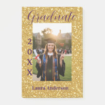 Gold glitter photo graduation add name class text